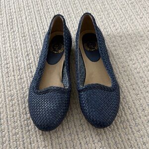 Blue Woven Loafers